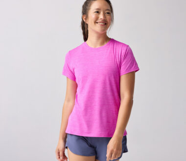 Brooks Women's Luxe Short Sleeve - Htr Magenta