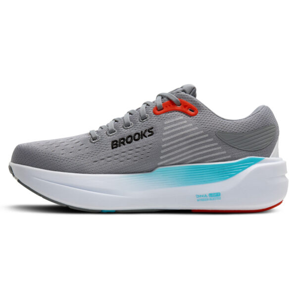 Brooks Men's Ghost Max 3 - Primer Grey/Antarctica/Red - Image 2