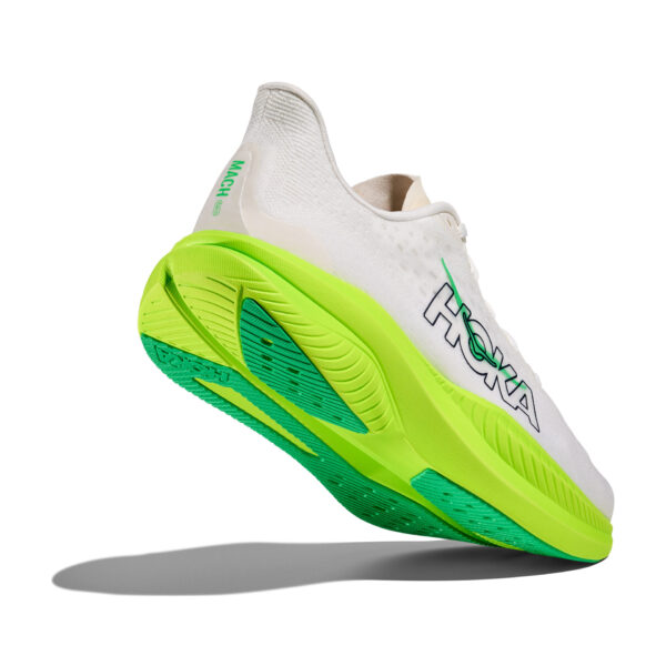 Hoka Men's Mach 6 - White/Neon Lime - Image 5
