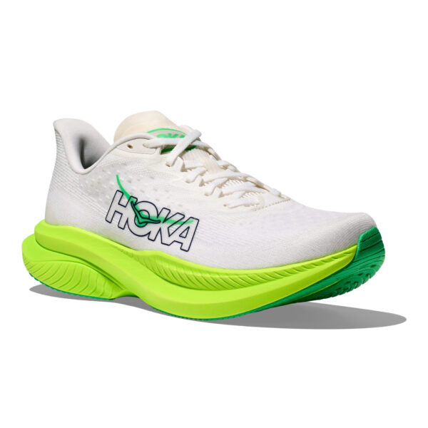 Hoka Men's Mach 6 - White/Neon Lime - Image 3