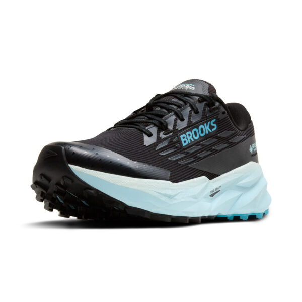 Brooks Women's Cascadia 19 GTX - Black/Ebony/Blue Flower - Image 4