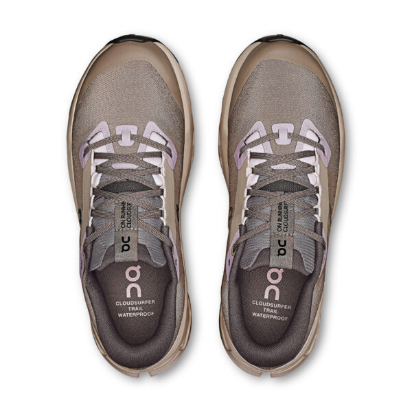 On Women's Cloudsurfer Trail 2 Waterproof - Cinder/Desert - Image 4