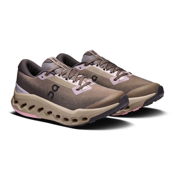 On Women's Cloudsurfer Trail 2 Waterproof - Cinder/Desert - Image 3