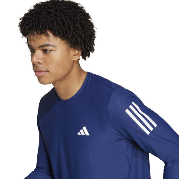 Adidas Men's Own The Run Long Sleeve Top - Dark Blue - Image 5