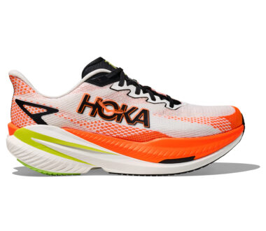 Hoka Men's Mach X 3 - White/Neon Tangerine