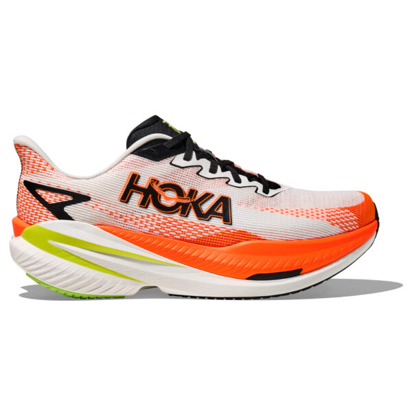 Hoka Men's Mach X 3 - White/Neon Tangerine