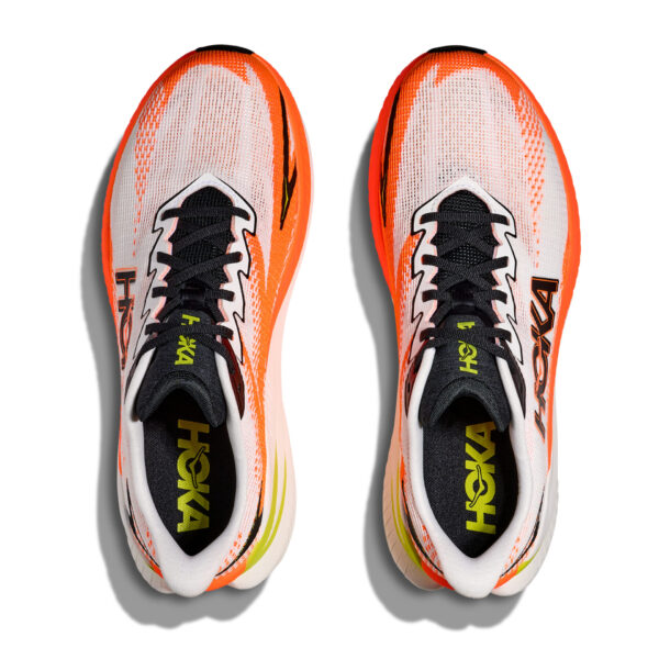 Hoka Men's Mach X 3 - White/Neon Tangerine - Image 6
