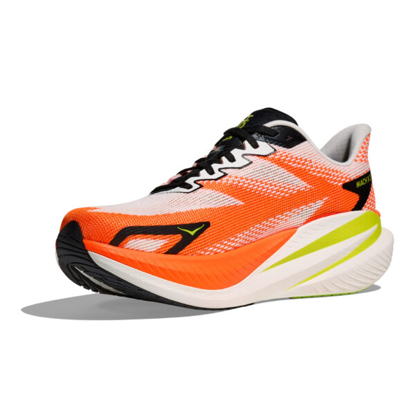 Hoka Men's Mach X 3 - White/Neon Tangerine - Image 4