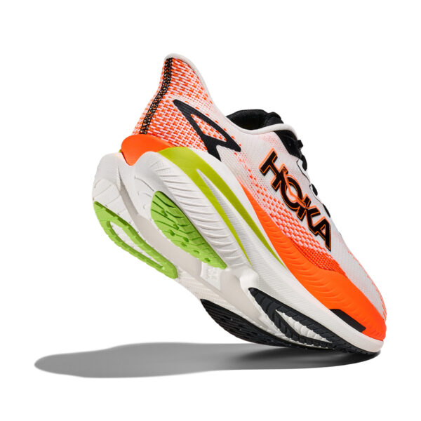 Hoka Men's Mach X 3 - White/Neon Tangerine - Image 5