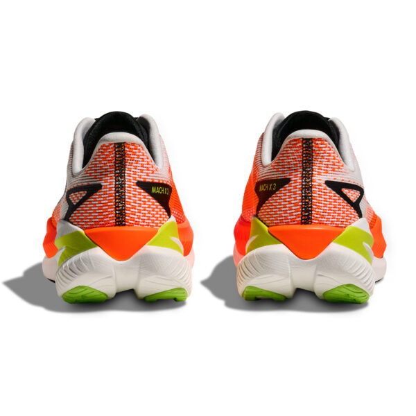 Hoka Men's Mach X 3 - White/Neon Tangerine - Image 8