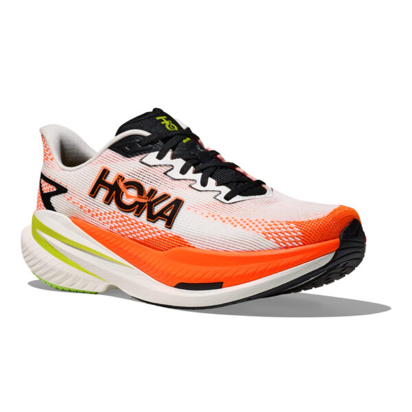 Hoka Men's Mach X 3 - White/Neon Tangerine - Image 3
