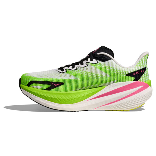 Hoka Women's Mach X 3 - White/Neon Lime - Image 2