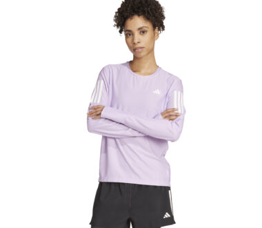 Adidas Women's Own the Run Long Sleeve Top - Powder Plum