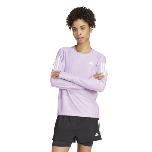 Adidas Women's Own the Run Long Sleeve Top - Powder Plum
