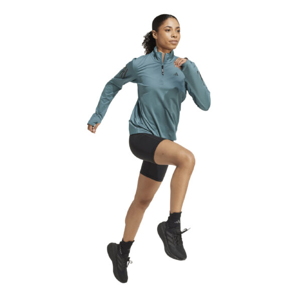 Adidas Women's Own the Run Half-Zip Top - Preloved Teal - Image 3
