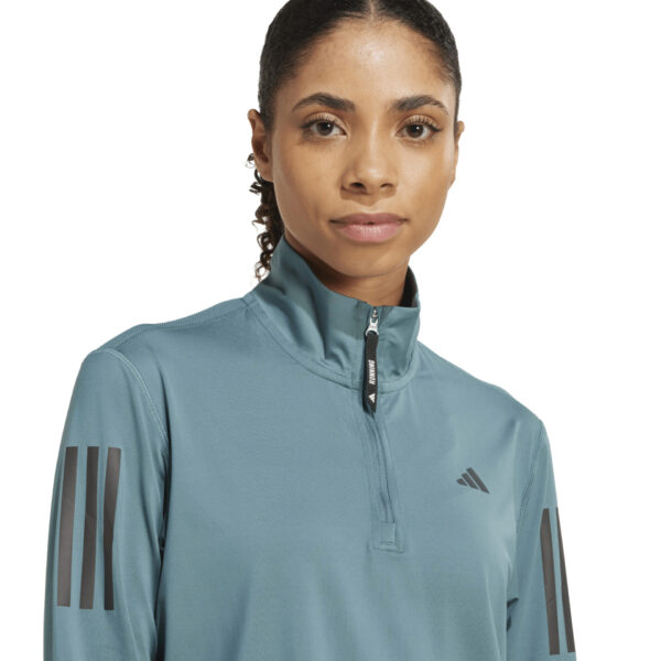 Adidas Women's Own the Run Half-Zip Top - Preloved Teal - Image 4