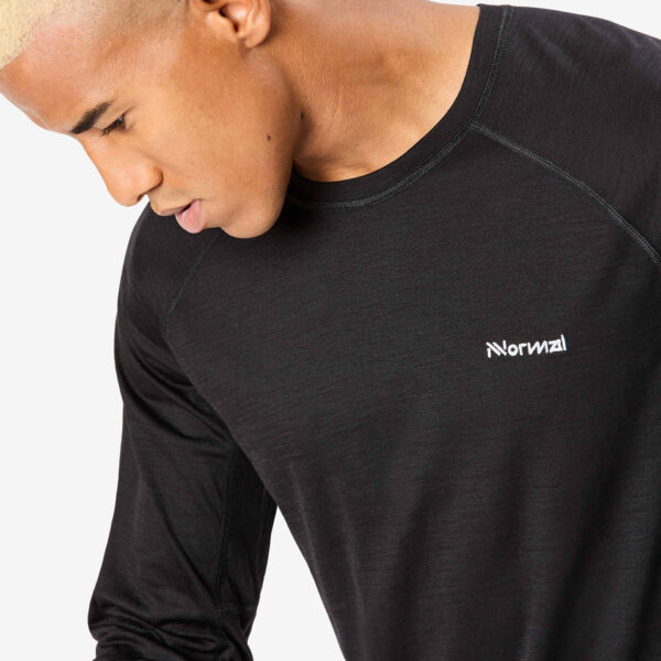NNormal Men's Merino Long Sleeve T-shirt - Black - Image 6