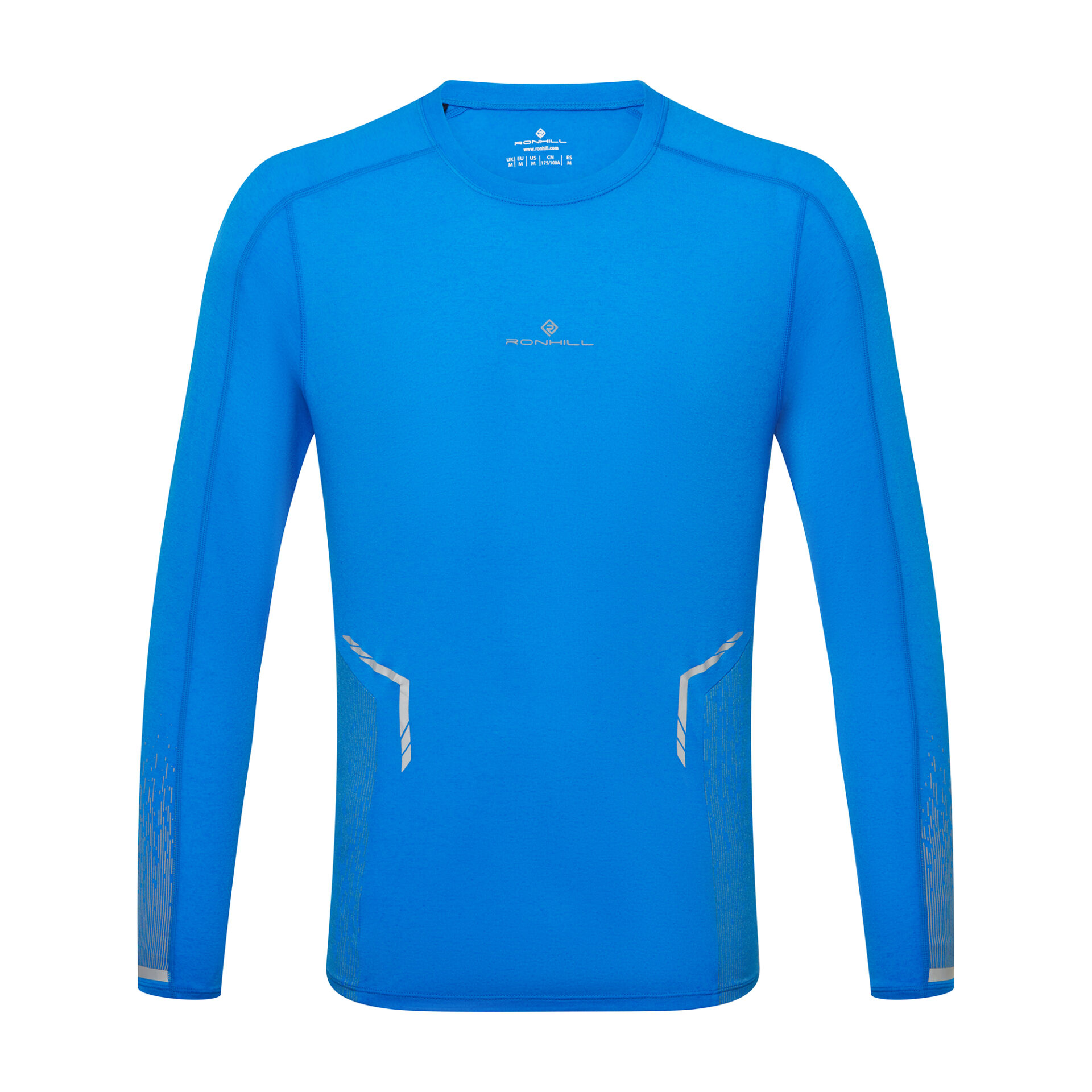 Ronhill Men's Tech Reflect L/S Tee - ElecBlueMarl/Reflect - Image 3