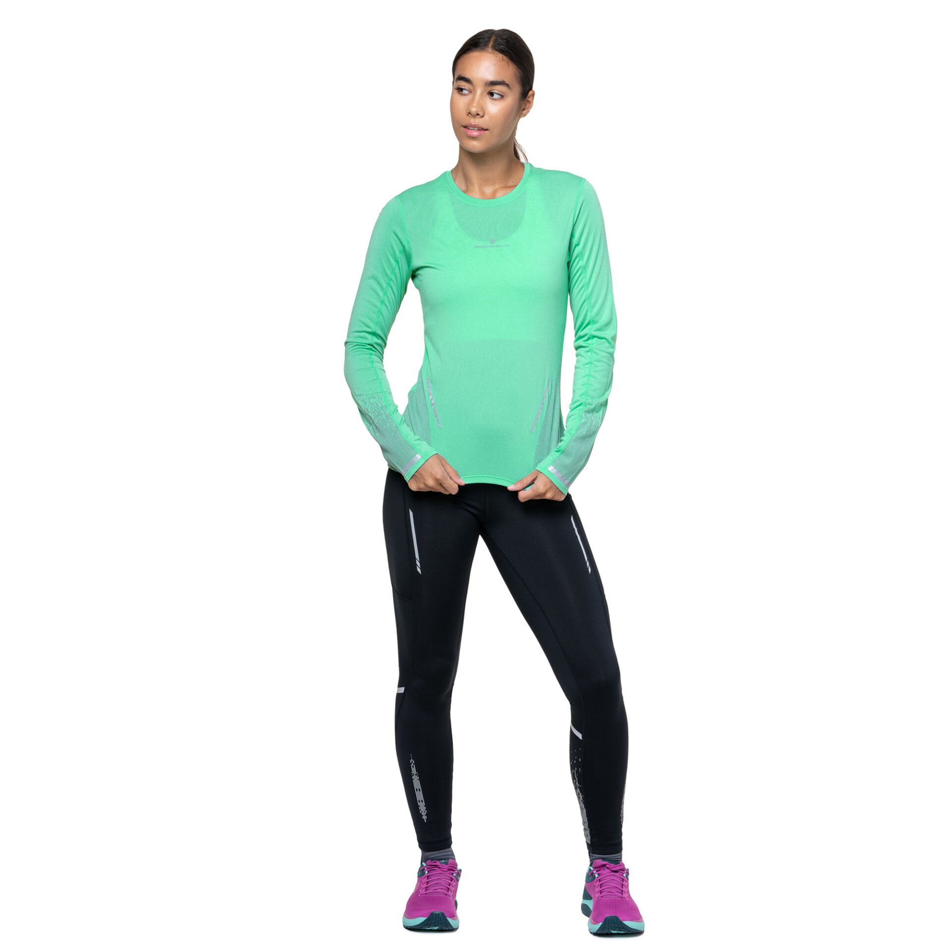 Ronhill Women's Tech Reflect L/S Tee - Florida Marl/Reflect - Image 2
