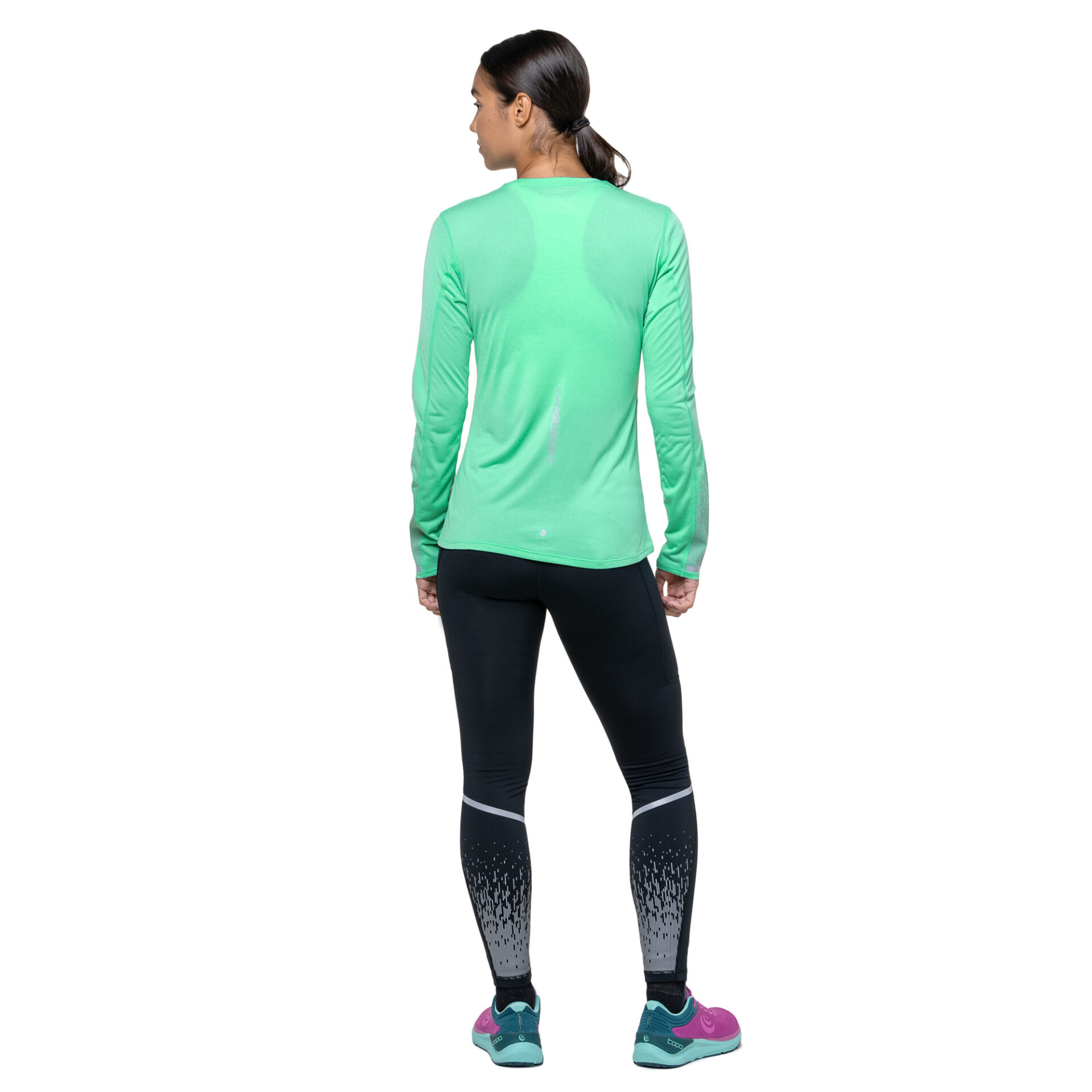 Ronhill Women's Tech Reflect L/S Tee - Florida Marl/Reflect - Image 3