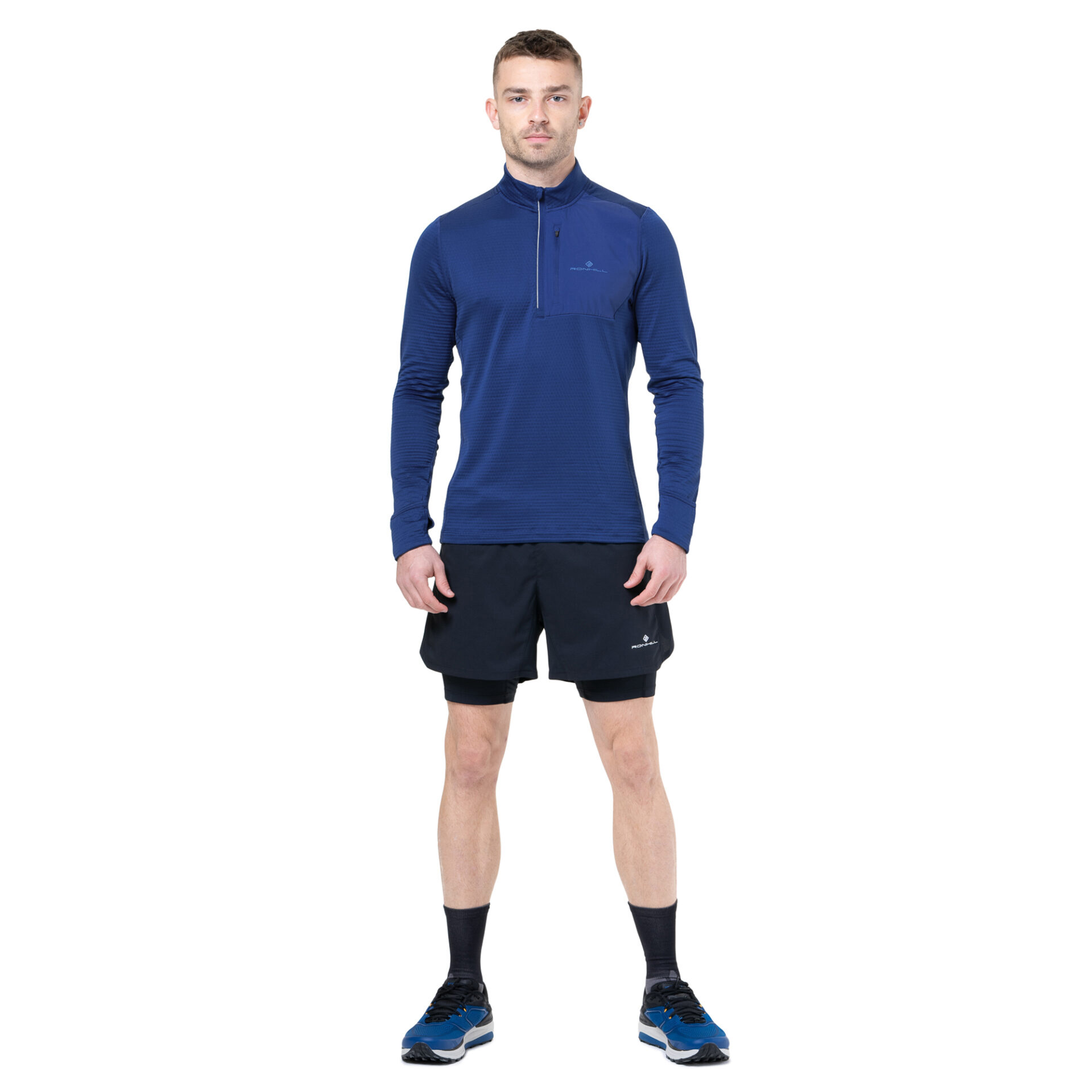 Ronhill Men's Tech Winter 1/2 Zip - Ocean/Electric Blue