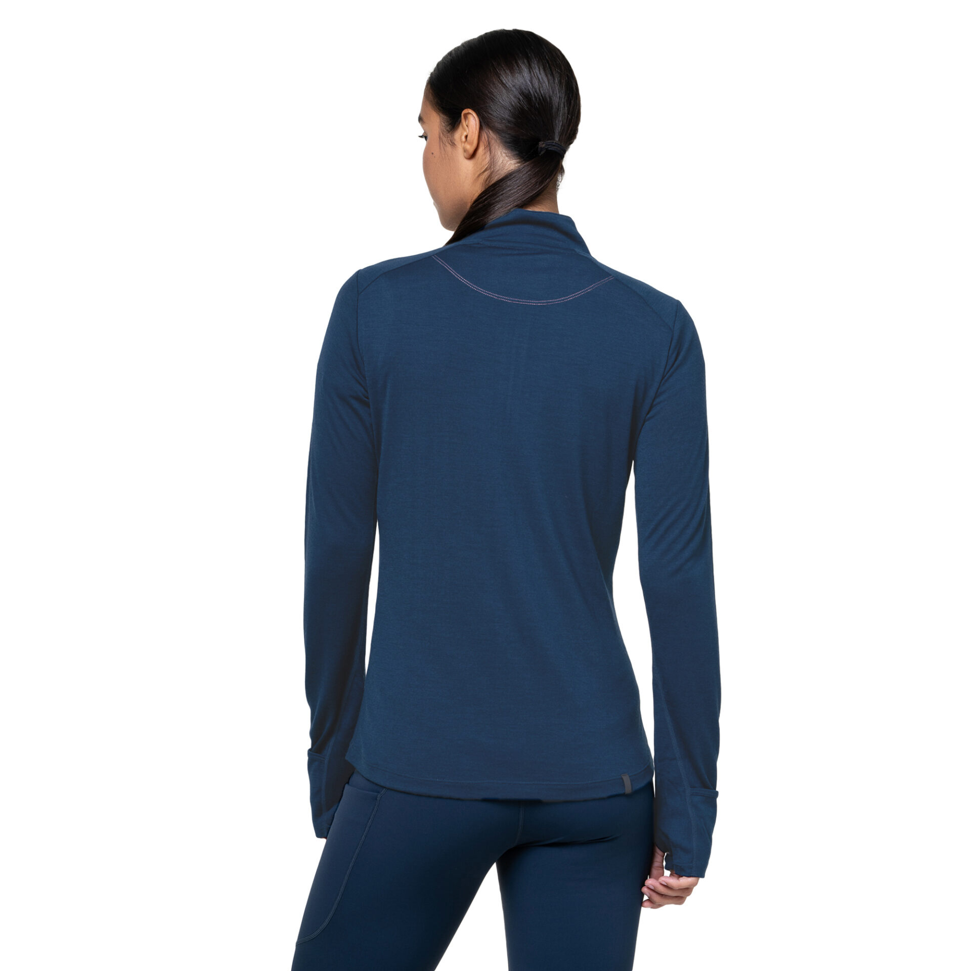 Ronhill Women's Tech Merino 1/2 Zip - Dark Navy/Dusty Tulip - Image 2