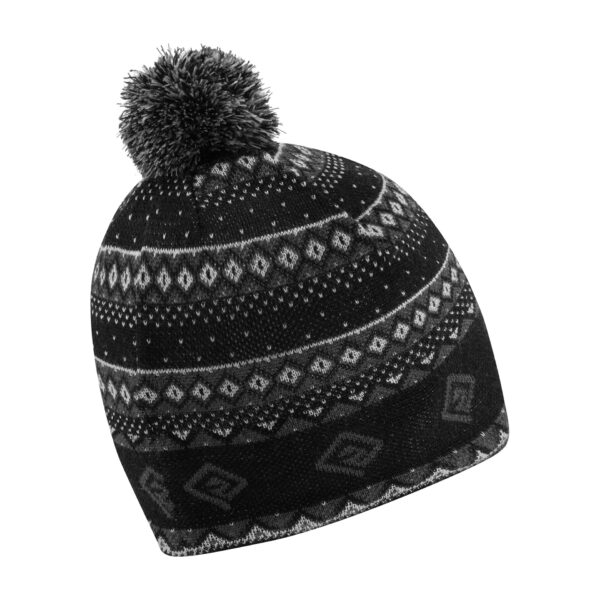 Ronhill Winter Bobble Hat - Black/Oxide/White - Image 2