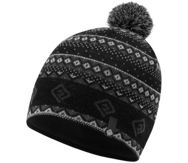 Ronhill Winter Bobble Hat - Black/Oxide/White
