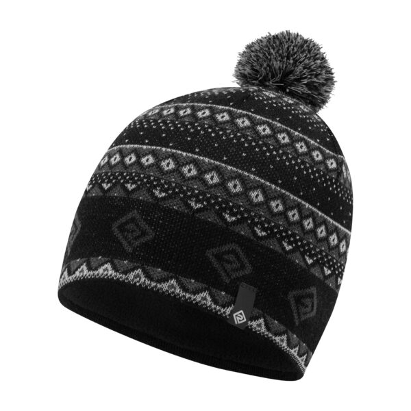 Ronhill Winter Bobble Hat - Black/Oxide/White