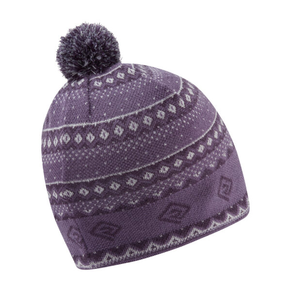 Ronhill Winter Bobble Hat - Dark Iris/White - Image 2