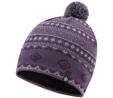 Ronhill Winter Bobble Hat - Dark Iris/White