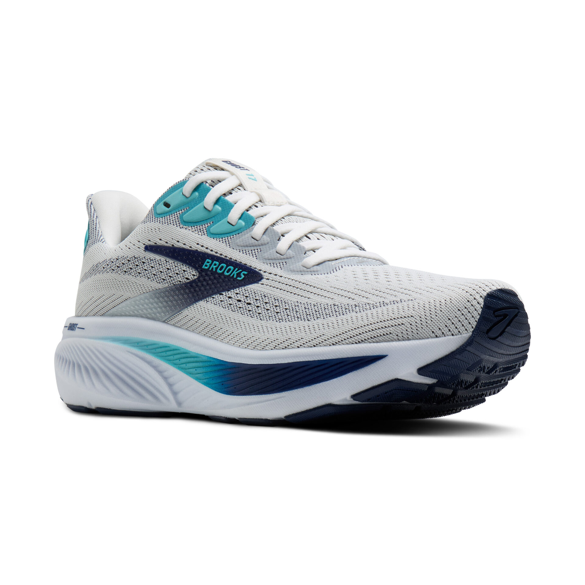 Brooks Men's Ghost 17 - White/Beacon Blue/Ipanema - Image 3