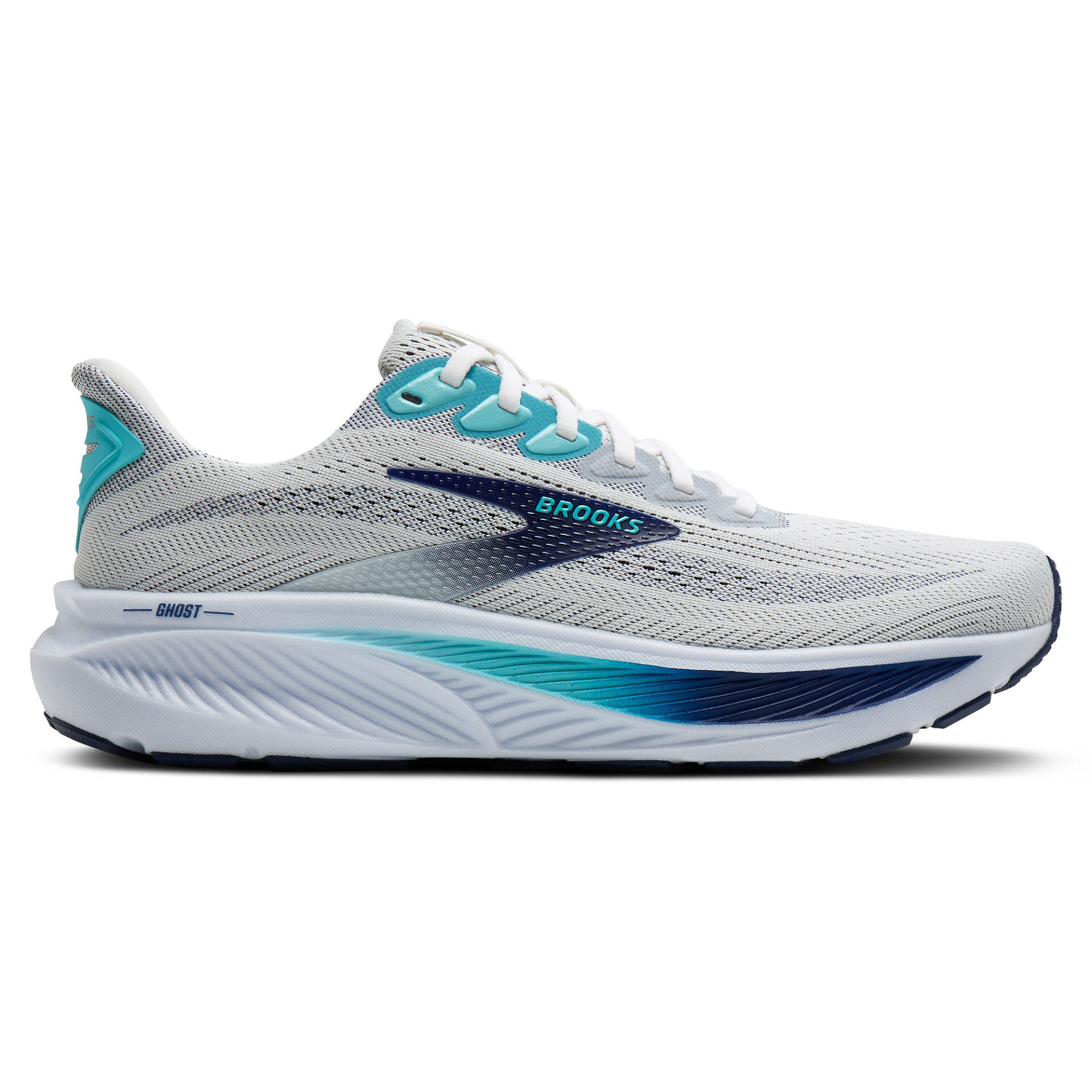 Brooks Men's Ghost 17 - White/Beacon Blue/Ipanema