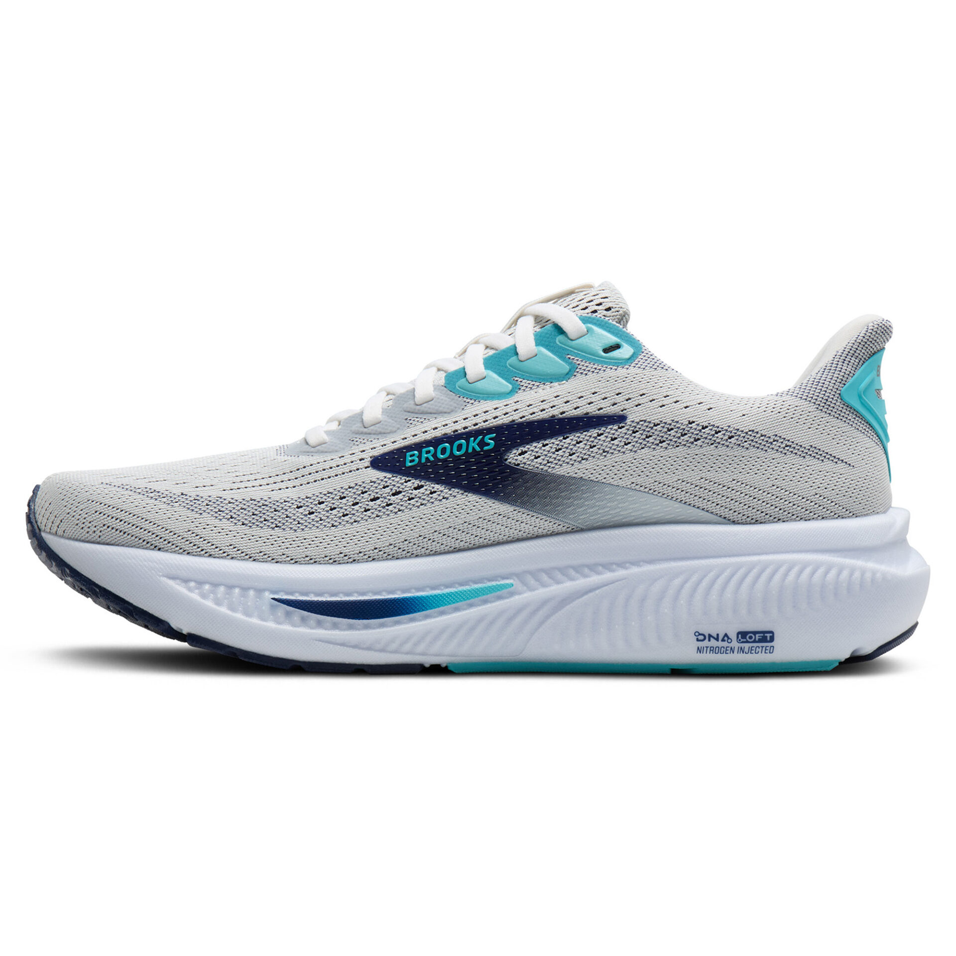 Brooks Men's Ghost 17 - White/Beacon Blue/Ipanema - Image 2