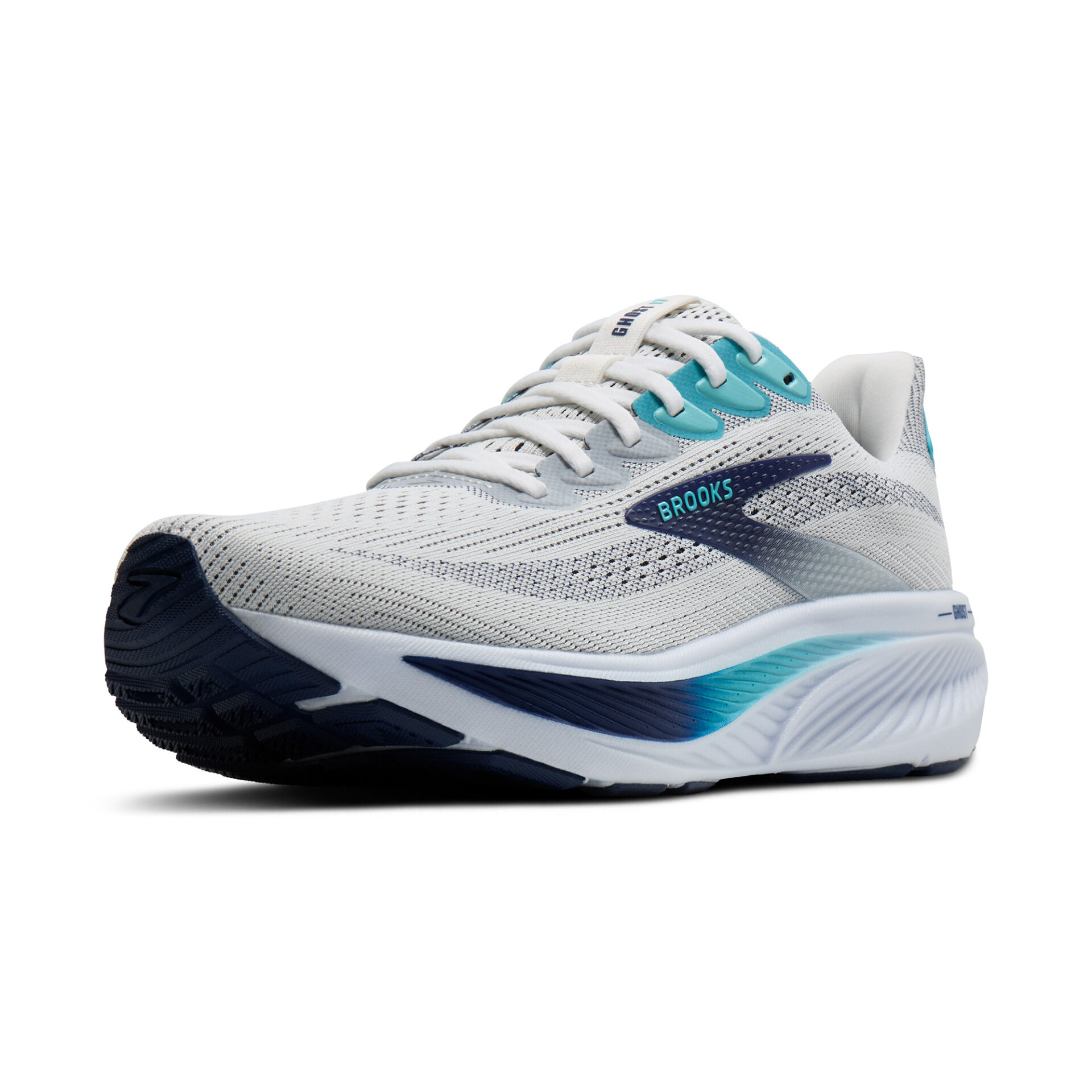 Brooks Men's Ghost 17 - White/Beacon Blue/Ipanema - Image 4