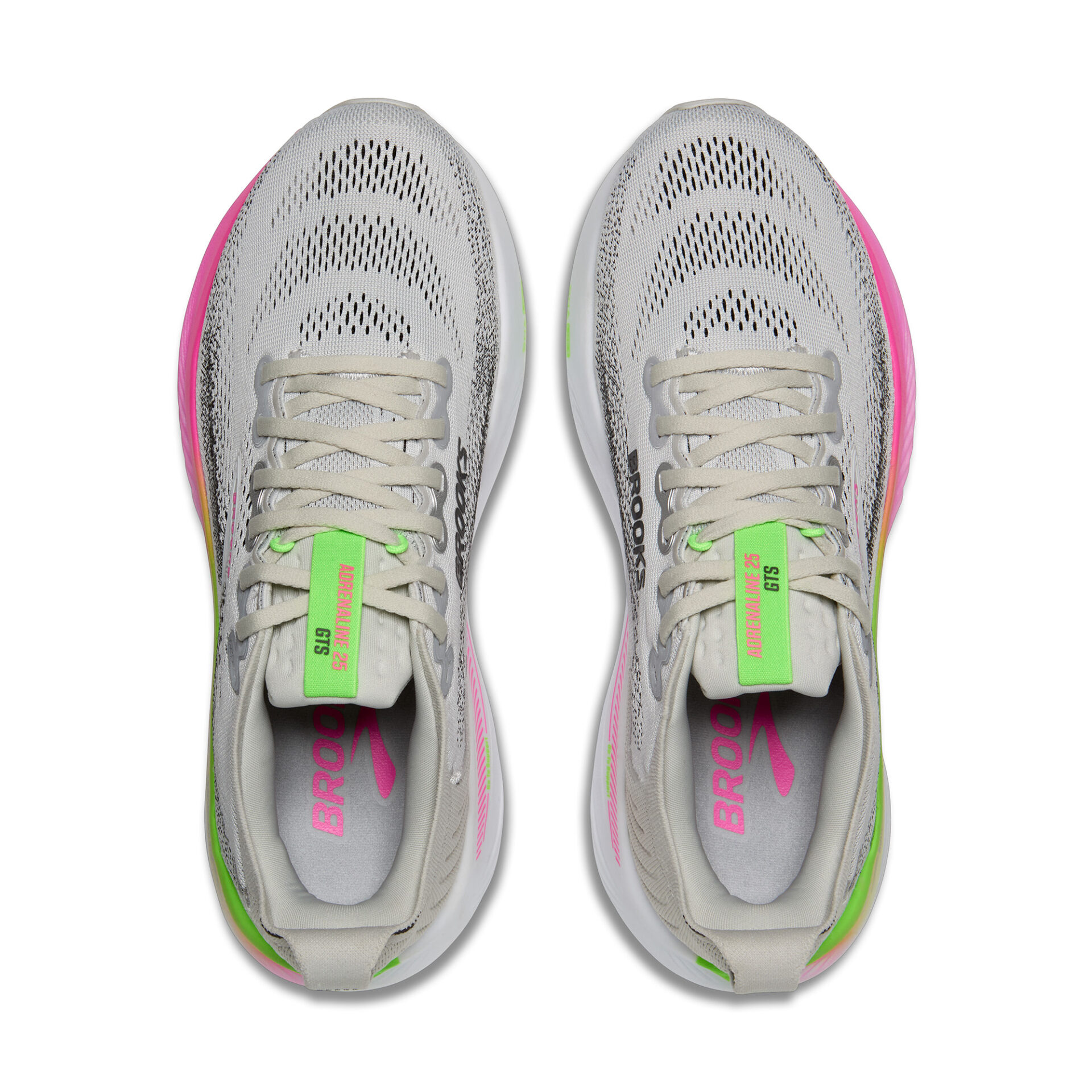 Brooks Women's Adrenaline GTS 25 - Oyster/Pink/Green - Image 5