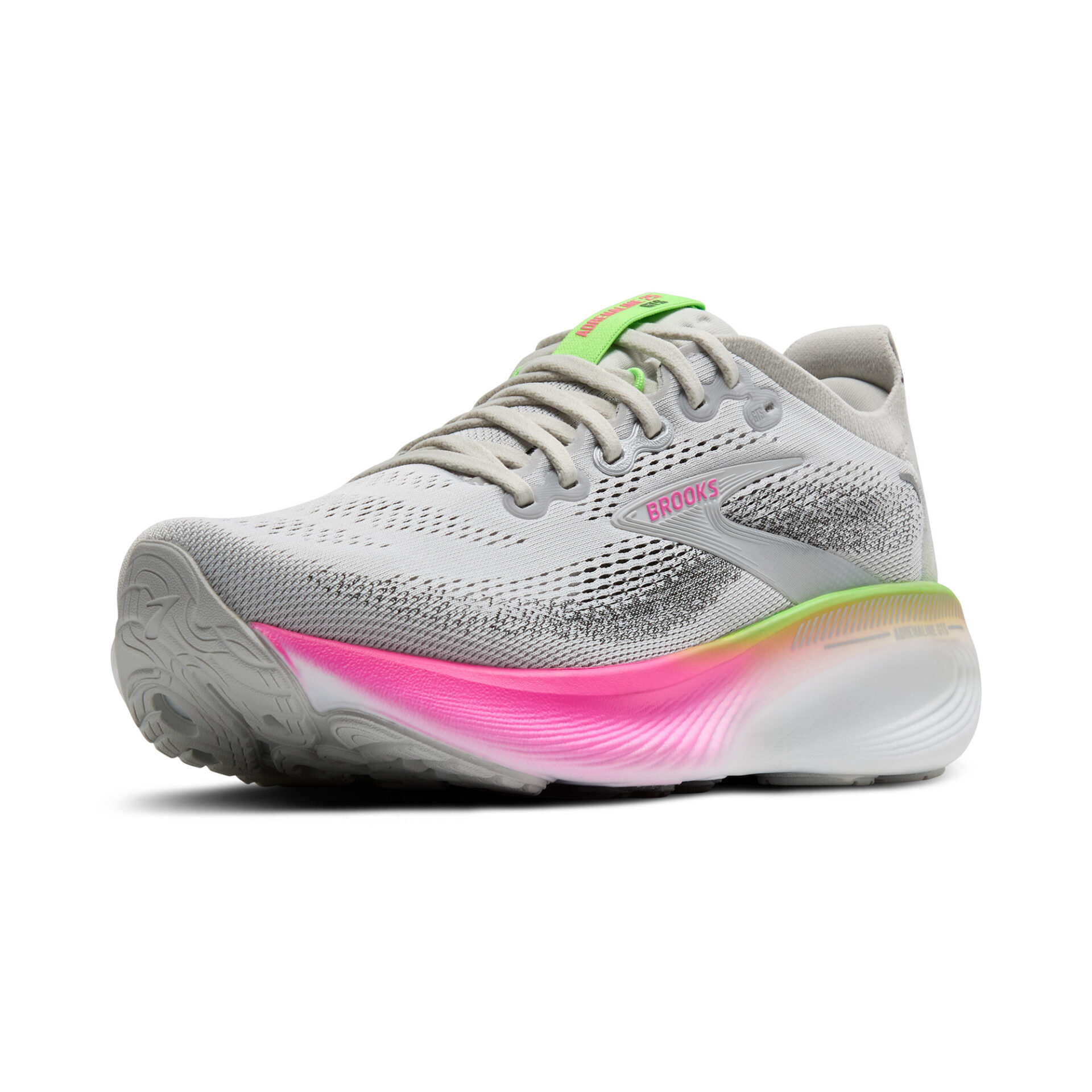 Brooks Women's Adrenaline GTS 25 - Oyster/Pink/Green - Image 4