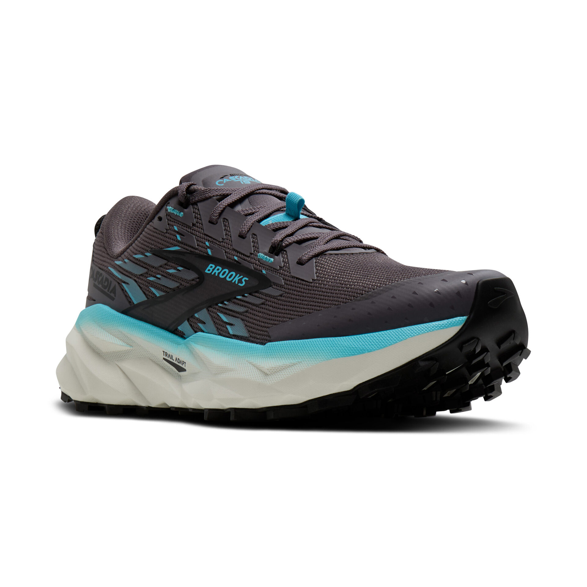 Brooks Women's Cascadia 19 - Rabbit/Black/Bluefish - Image 3