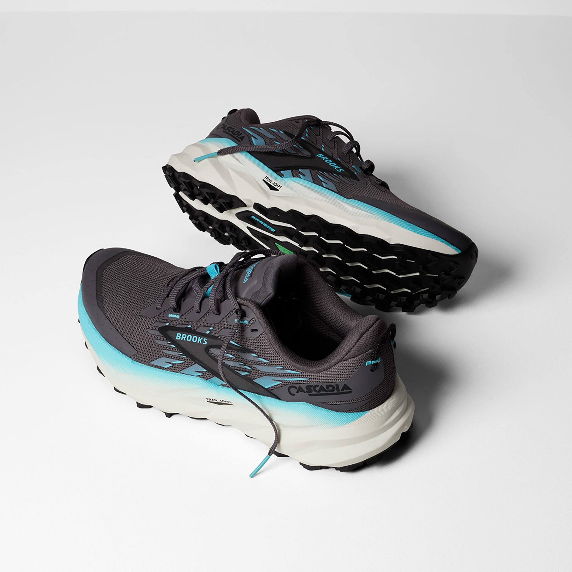 Brooks Women's Cascadia 19 - Rabbit/Black/Bluefish - Image 8