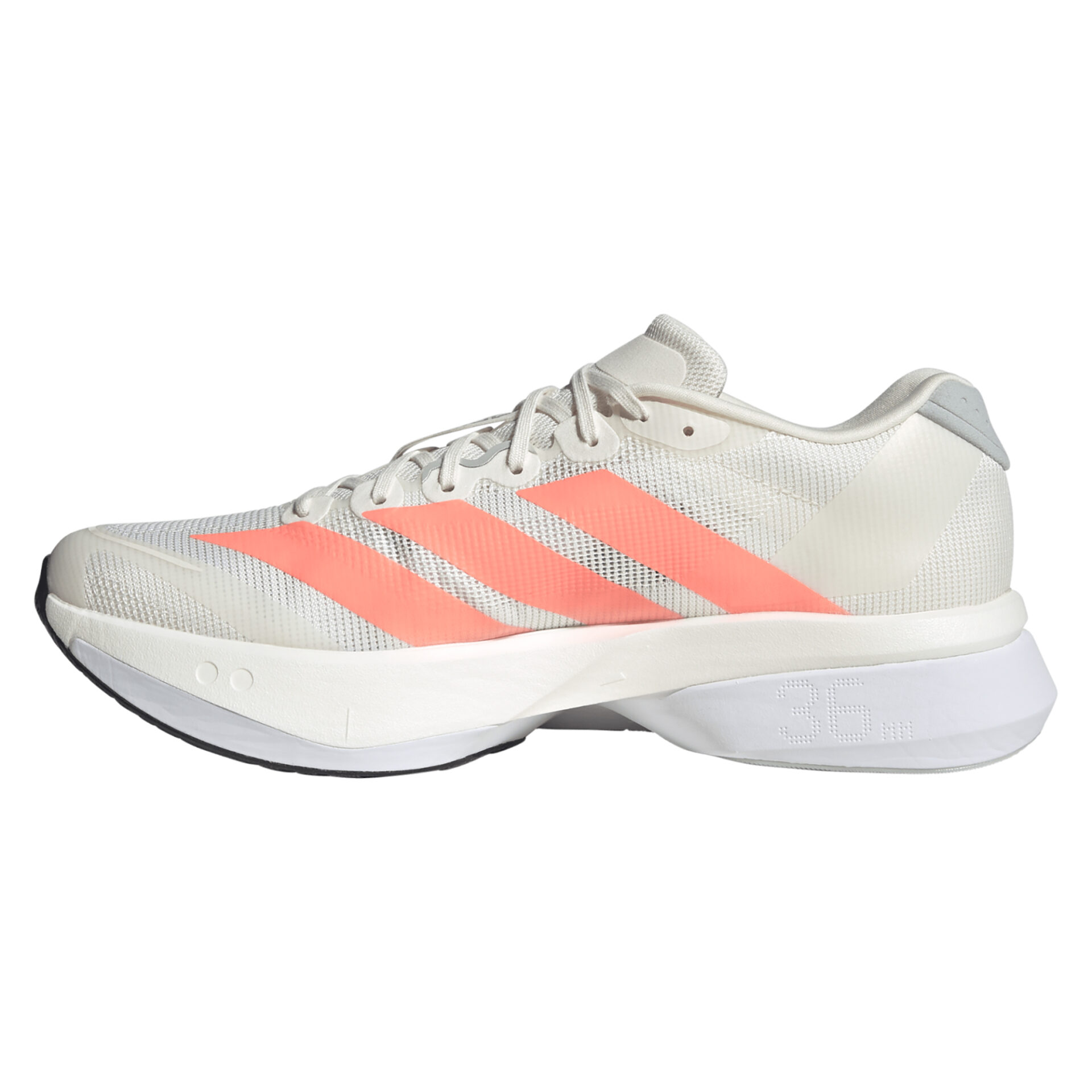 Adidas Men's Adizero Boston 13 - Off White/Lucid Orange/Grey - Image 2
