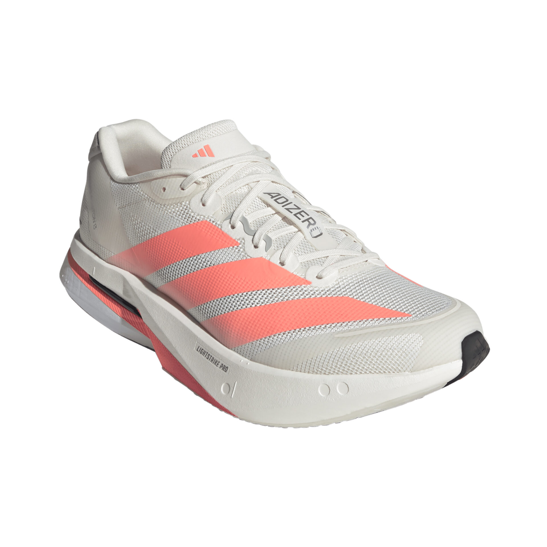 Adidas Men's Adizero Boston 13 - Off White/Lucid Orange/Grey - Image 3