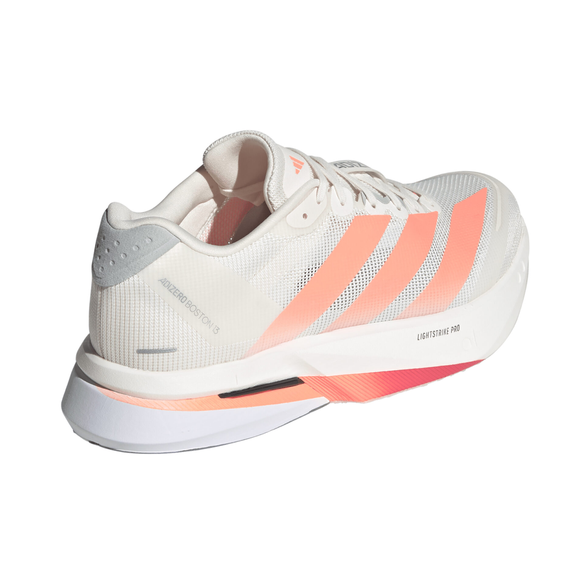 Adidas Men's Adizero Boston 13 - Off White/Lucid Orange/Grey - Image 4