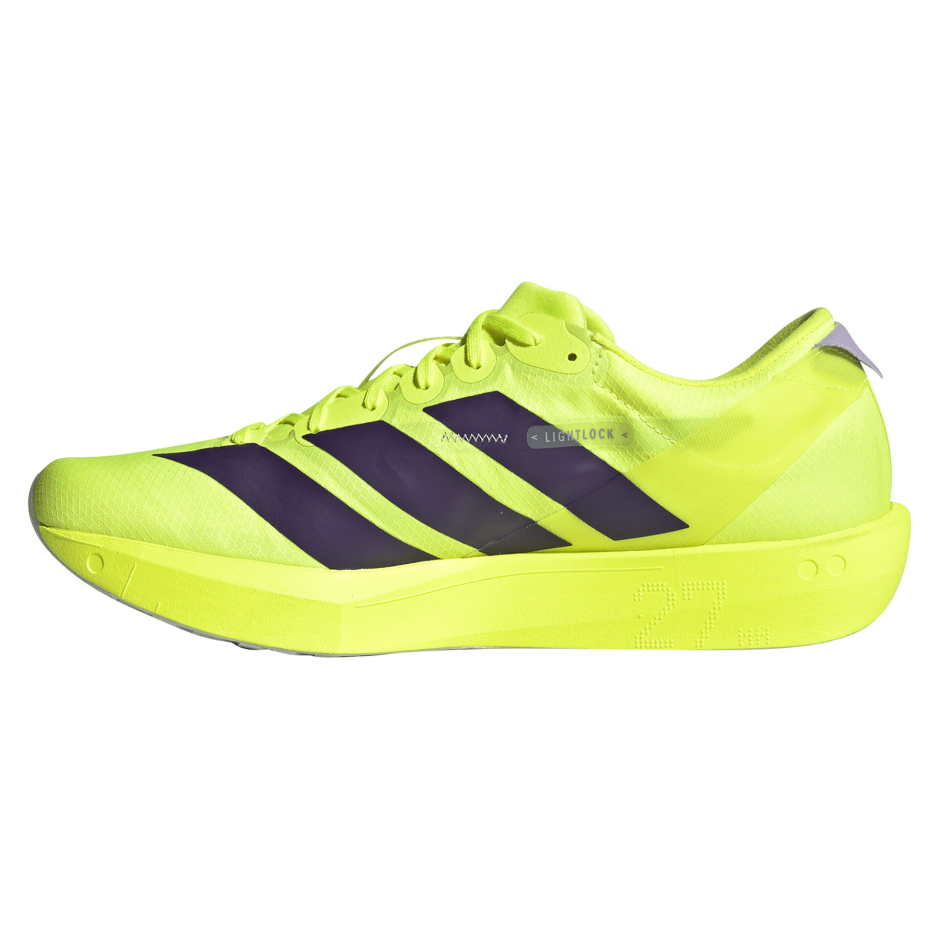 Adidas Men's Adizero Adios 9 - Solar Yellow/Aurora Plum/Powder Plum - Image 2