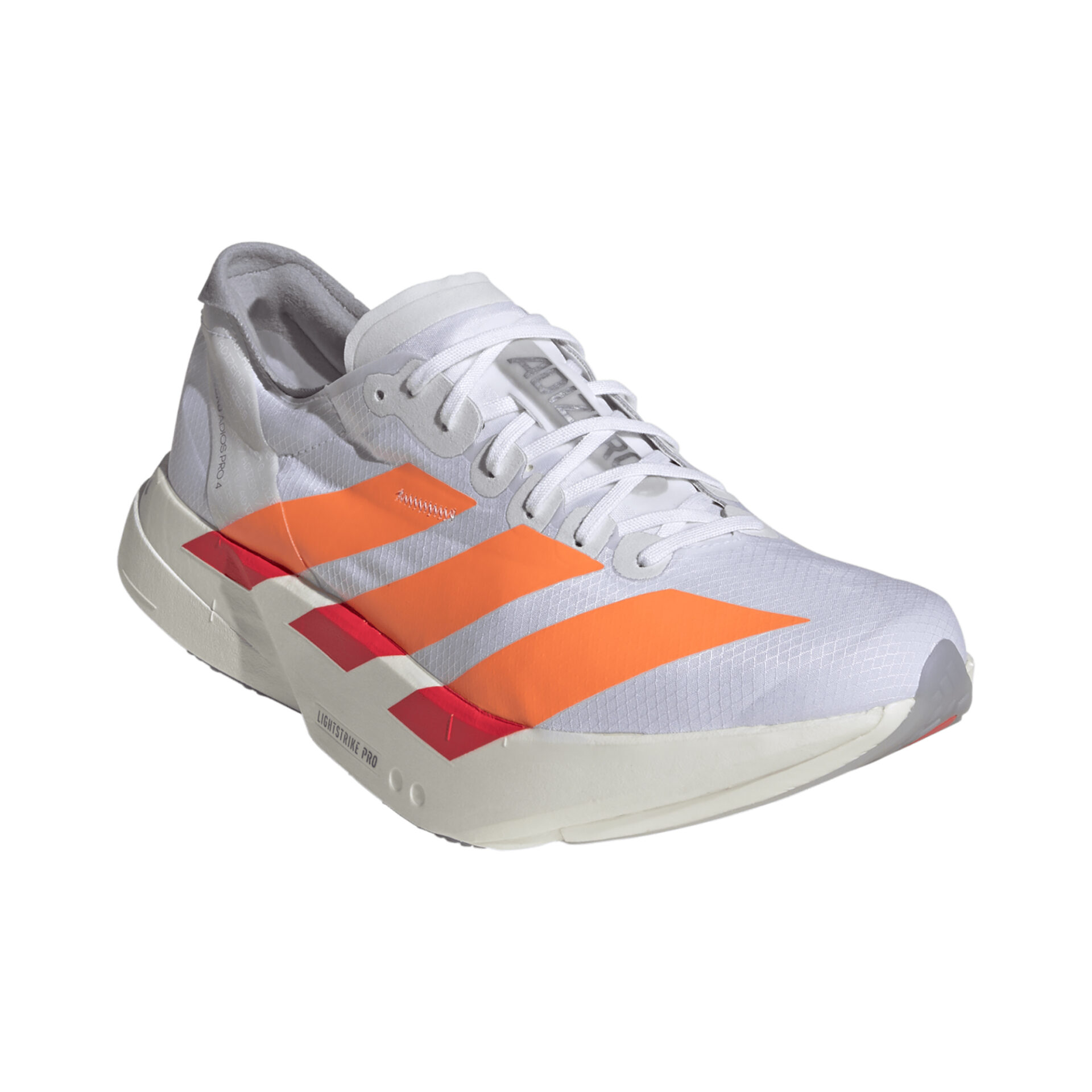 Adidas Men's Adizero Adios Pro 4 - Ftwr White/Lucid Orange/Lucid Red - Image 3