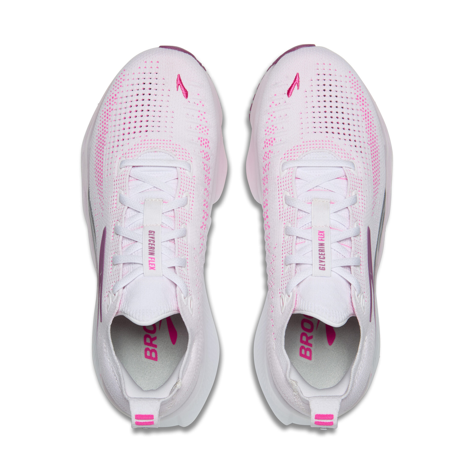 Brooks Women's Glycerin Flex - White/Cyber Pink/Argyle - Image 6