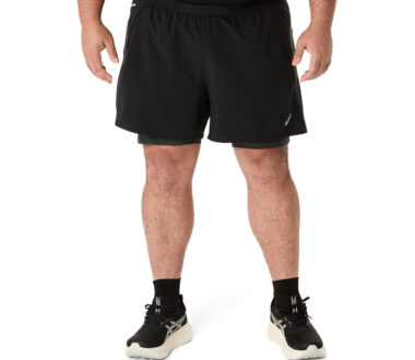 Asics Men's Road 2in1 5in Shorts - Performance Black/Graphite Grey