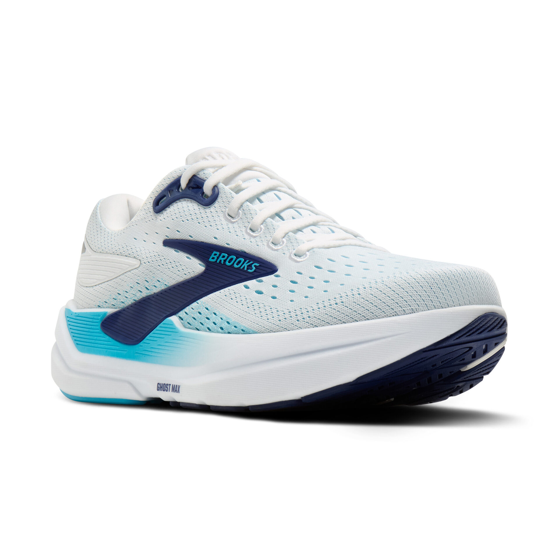 Brooks Men's Ghost Max 3 - Bright White/Beacon Blue/Teal - Image 3