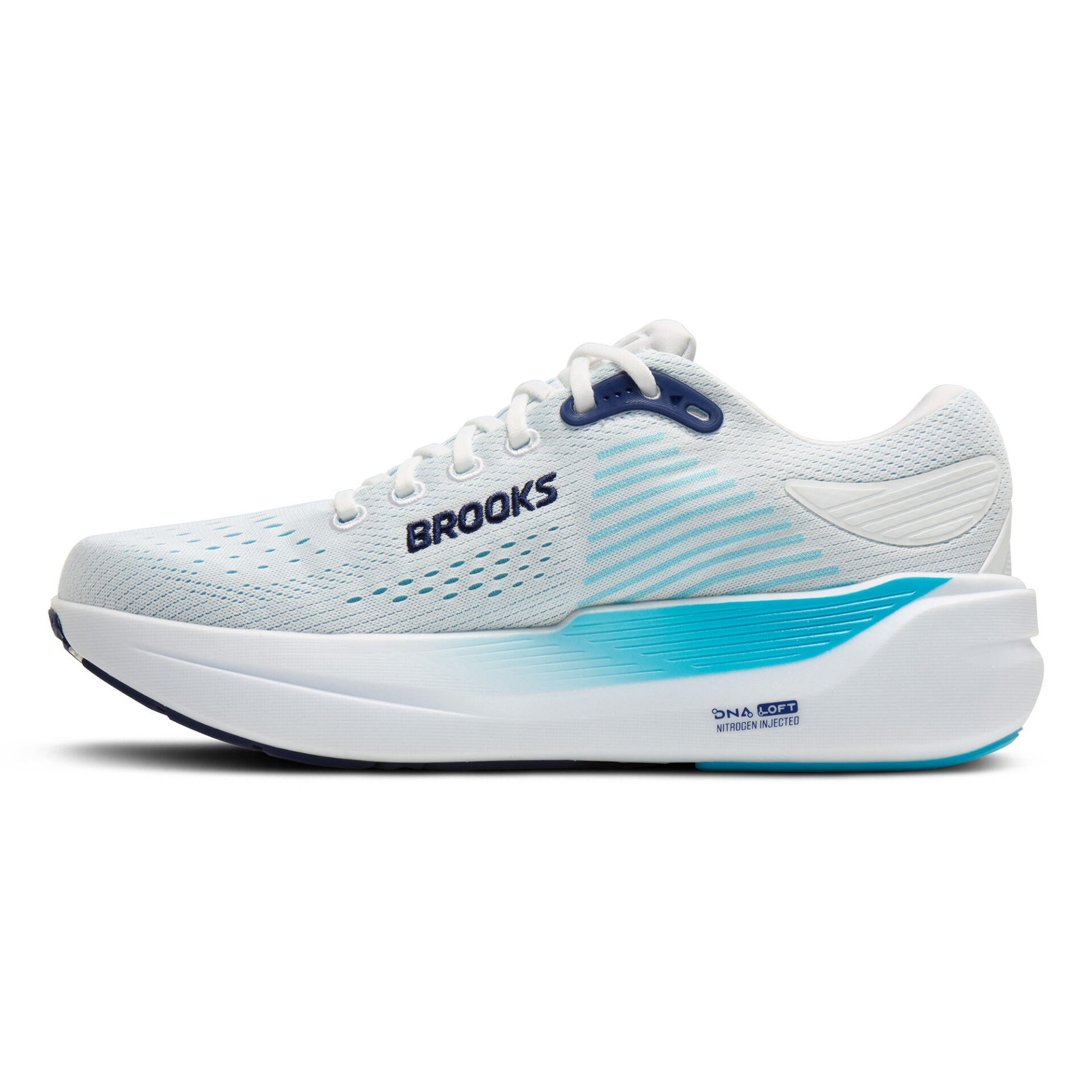 Brooks Men's Ghost Max 3 - Bright White/Beacon Blue/Teal - Image 2