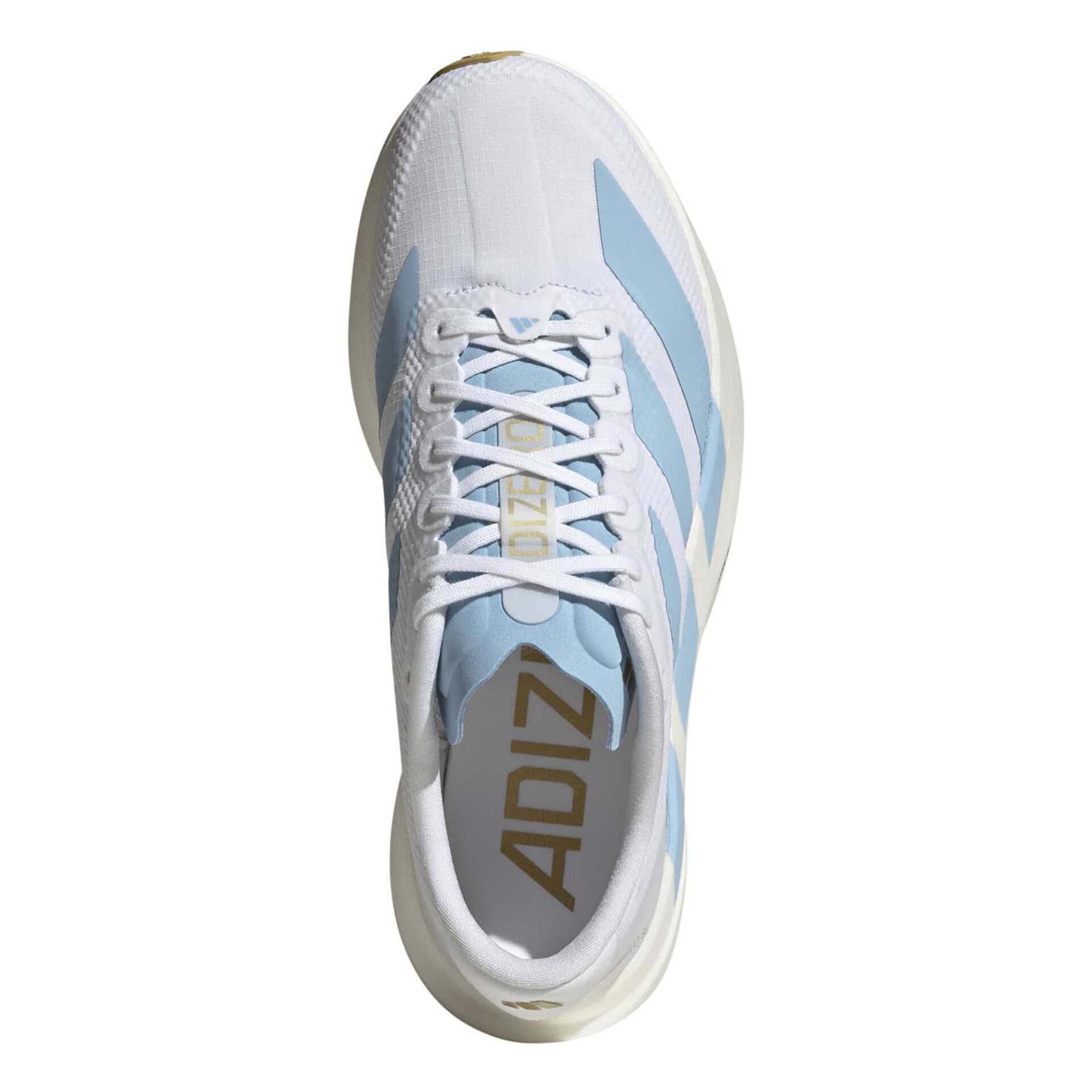 Adidas Women's Adizero Evo SL Woven - Ftwr White/Clear Blue/Matte Gold - Image 5