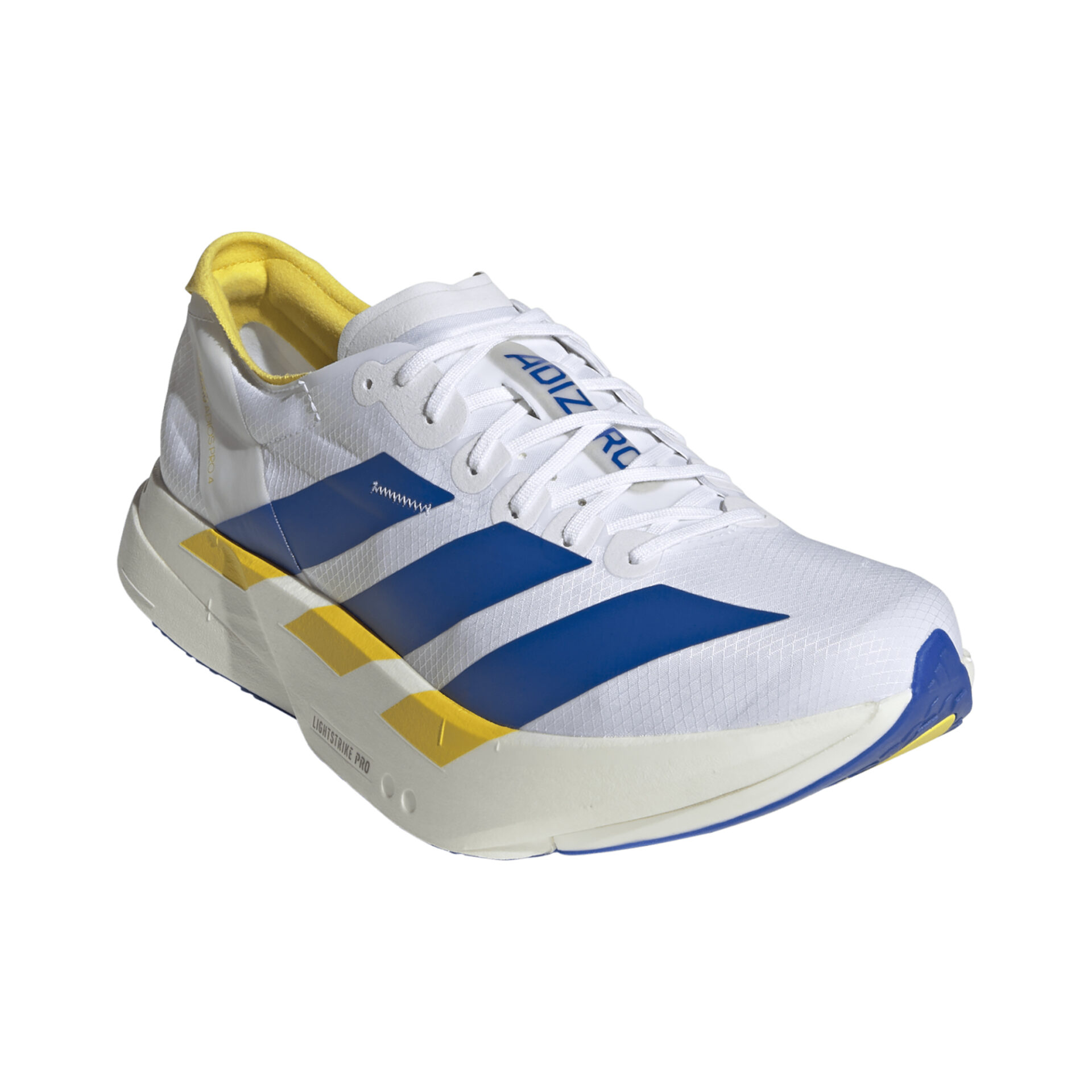 Adidas Men's Adizero Adios Pro 4 - Ftwr White/Blue/Yellow - Image 3